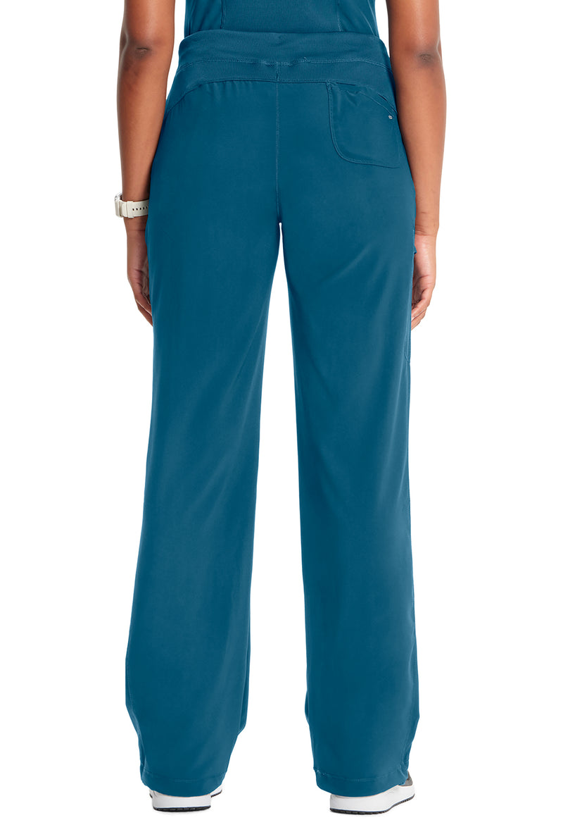 Caribbean Blue - Women's Straight Leg Drawstring Scrub Pants – Tall (Back)