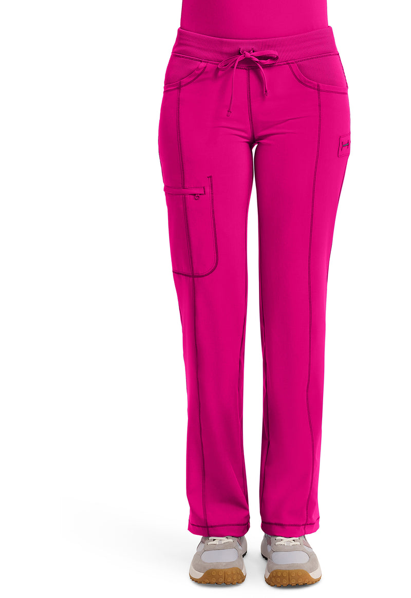 Carmine Pink - Cherokee IN Infinity Women Scrub Pants - Front View