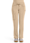 Khaki - Cherokee IN Infinity Women Scrub Pants - Front View