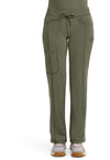 Olive - Cherokee IN Infinity Women Scrub Pants - Front View