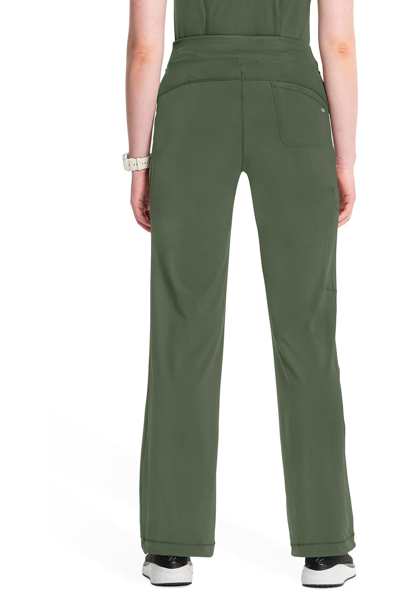 Olive - Cherokee IN Infinity Women Scrub Pants - Back View