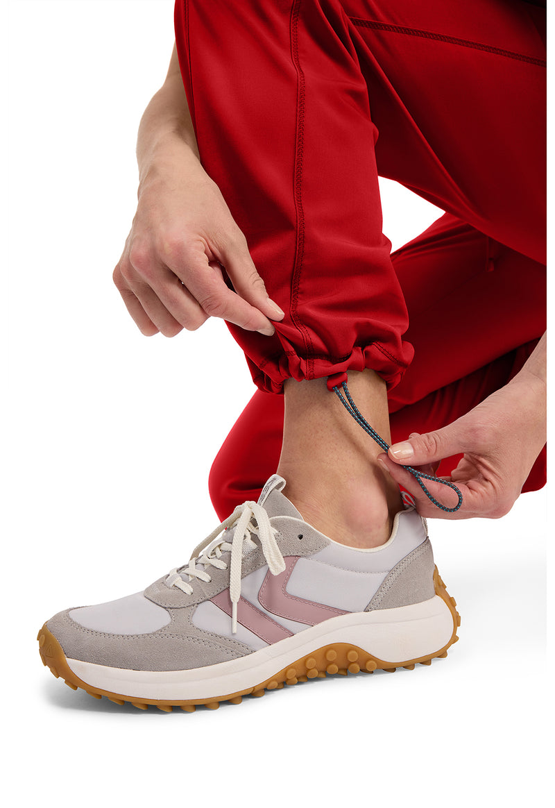 Red - Women's Straight Leg Drawstring Scrub Pants – Regular (View 3)