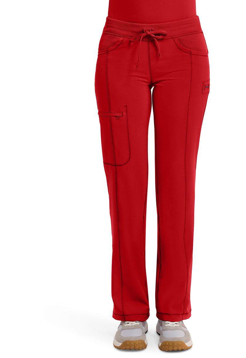 Red - Cherokee IN Infinity Women Scrub Pants - Front View