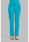 Scuba Blue - Cherokee IN Infinity Women Scrub Pants - Front View