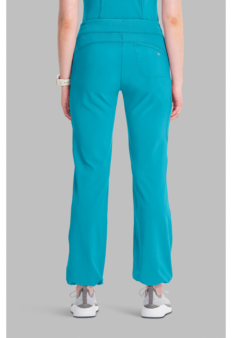 Scuba Blue - Cherokee IN Infinity Women Scrub Pants - Back View