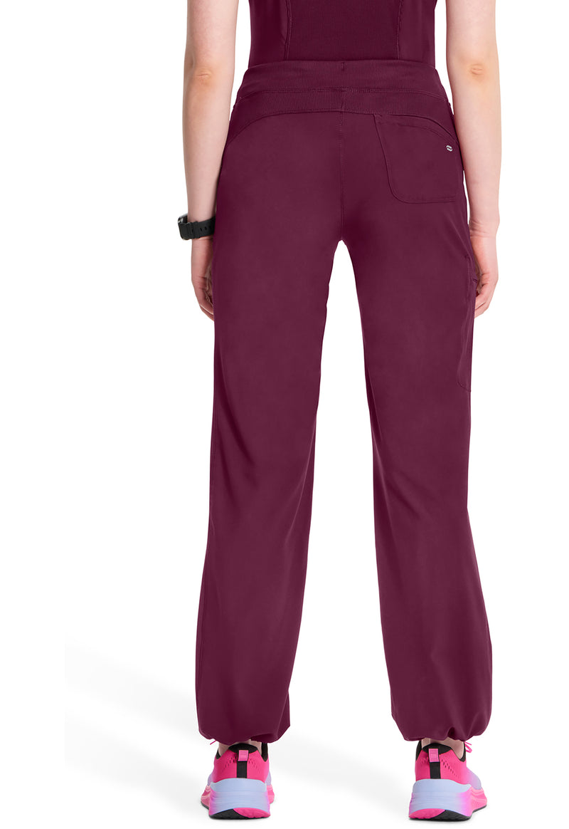 Wine - Cherokee IN Infinity Women Scrub Pants - Back View