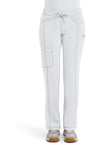 White - Women's Straight Leg Drawstring Scrub Pants