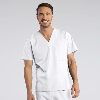 white - Unisex V-Neck Top