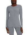 Grey - White Cross Core Women's Long Sleeve Crew Neck Underscrub Scrub Tee for Nursing