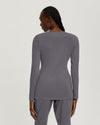 Pewter - White Cross Core Women's Long Sleeve Crew Neck Underscrub Scrub Tee for Nursing