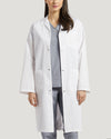 3-Pocket Full-Length Unisex White Coat with Snap Front Closure