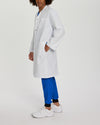 3-Pocket Full-Length Unisex White Coat with Snap Front Closure