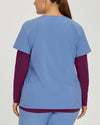 Pickled Beet - White Cross Fit Women's Long Sleeve Crew Neck Antimicrobial Underscrub Scrub Tee for Nursing