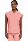 BLUSHING PEACH - Healing Hands Purple Label Women Scrub Top - Front View