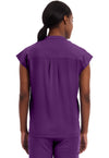 Eggplant - Healing Hands Purple Label Women Scrub Top - Back View