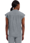 Heather Gray - Healing Hands Purple Label Women Scrub Top - Back View