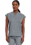 Heather Gray - Healing Hands Purple Label Women Scrub Top - Front View
