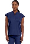 Navy - Healing Hands Purple Label Women Scrub Top - Front View