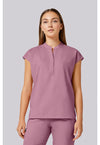 Powder Puff Pink - Healing Hands Purple Label Women Scrub Top - Front View