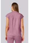 Powder Puff Pink - Healing Hands Purple Label Women Scrub Top - Back View