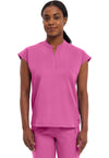 Shocking Pink - Healing Hands Purple Label Women Scrub Top - Front View
