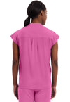 Shocking Pink - Healing Hands Purple Label Women Scrub Top - Back View