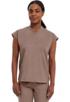 Santa Fe Tan - Healing Hands Purple Label Women Scrub Top - Front View