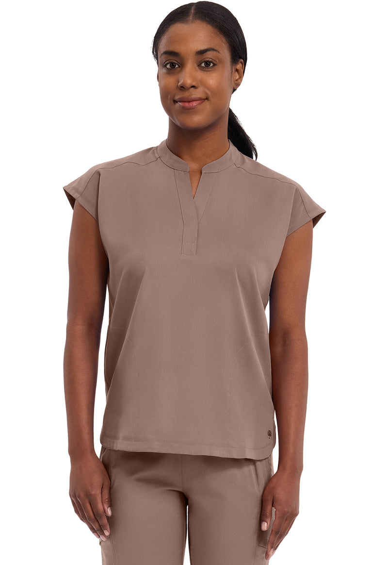 Santa Fe Tan - Healing Hands Purple Label Women Scrub Top - Front View