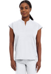 WHITE - Healing Hands Purple Label Women Scrub Top - Front View
