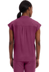 Wine - Healing Hands Purple Label Women Scrub Top - Back View