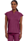 Wine - Healing Hands Purple Label Women Scrub Top - Front View