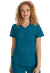 Caribbean - Healing Hands Purple Label Women Scrub Top - Front View