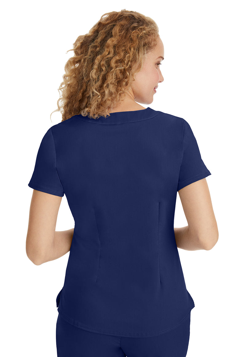 Navy - Healing Hands Purple Label Women Scrub Top - Back View