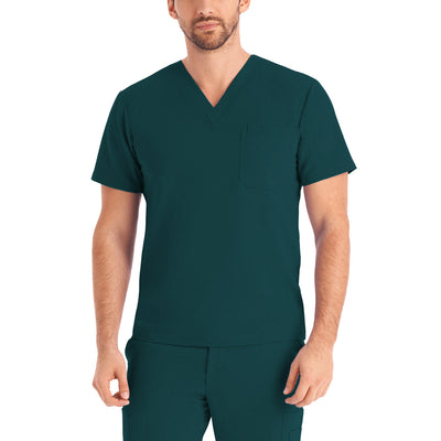 White Cross V-Tess Men's 2 Pocket V-Neck Scrub Top for Nursing