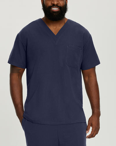 White Cross V-Tess Men's 2 Pocket V-Neck Scrub Top for Nursing