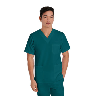 White Cross V-Tess Men's 3 Pocket V-Neck Scrub Top for Nursing