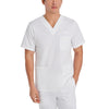 White - White Cross V-Tess Men's 3 Pocket V-Neck Scrub Top for Nursing