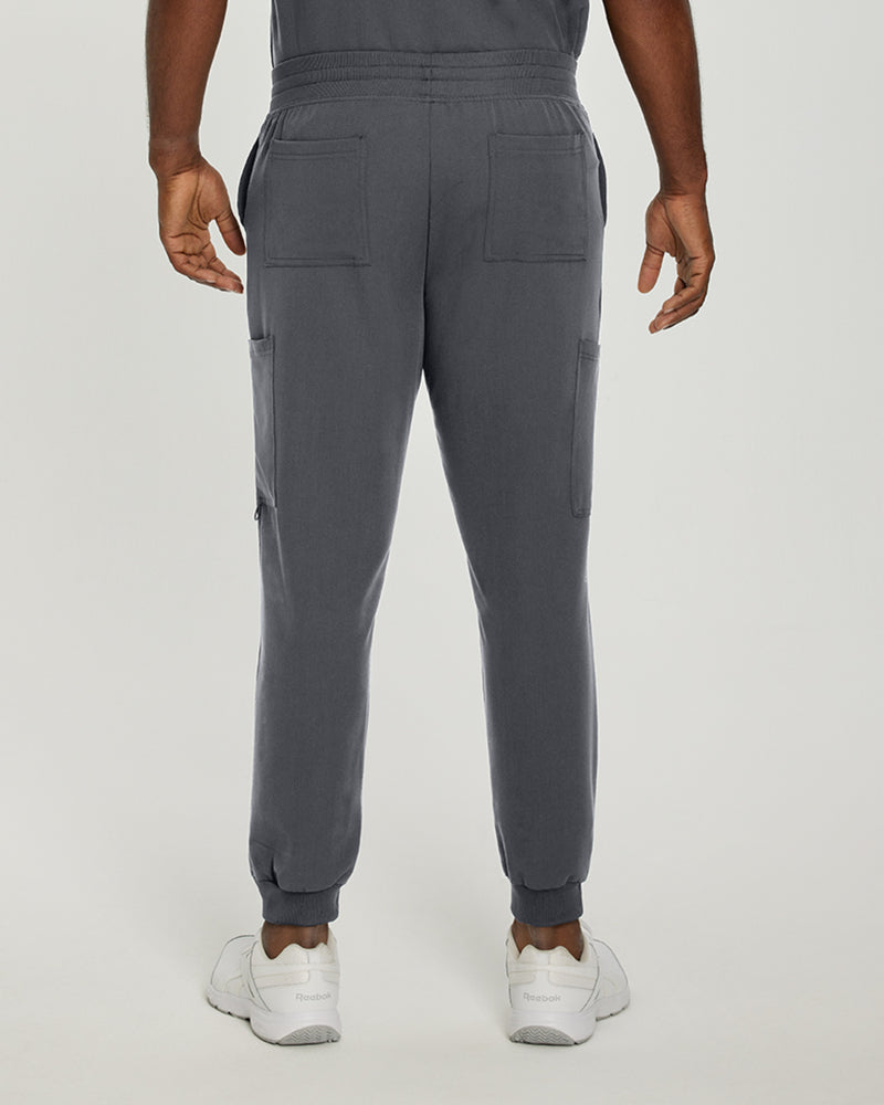 Dark Pewter - White Cross V-Tess Men's 6 Pocket Jogger Scrub Pant for Nursing