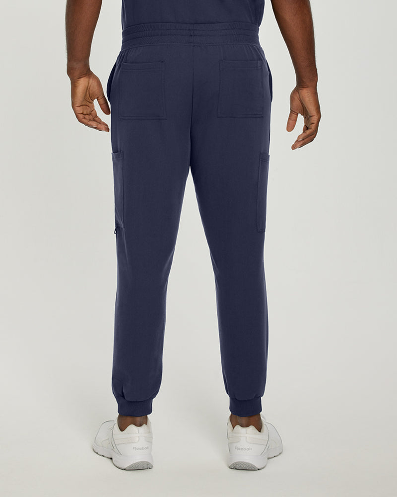 Navy - White Cross V-Tess Men's 6 Pocket Jogger Scrub Pant for Nursing