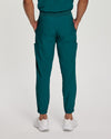 Caribbean Blue - White Cross Fit Men's 6 Pocket Jogger Scrub Pant for Nursing