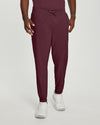 Wine - White Cross Fit Men's 6 Pocket Jogger Scrub Pant for Nursing