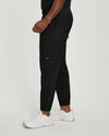 Black - White Cross Fit Men's 6 Pocket Jogger Scrub Pant for Nursing