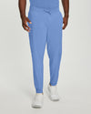 Ceil Blue - White Cross Fit Men's 6 Pocket Jogger Scrub Pant for Nursing