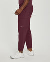 Wine - White Cross Fit Men's 6 Pocket Jogger Scrub Pant for Nursing