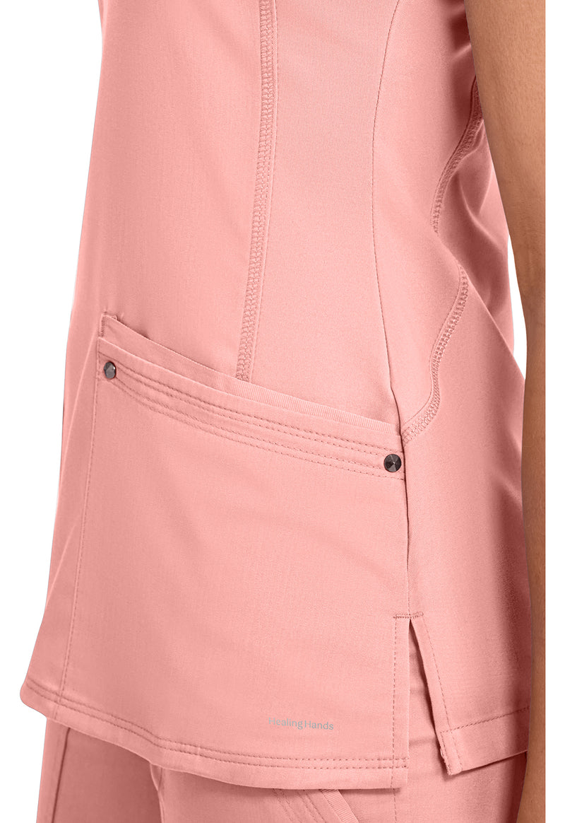 BLUSHING PEACH - Women's Juliet Scrub Top (View 2)