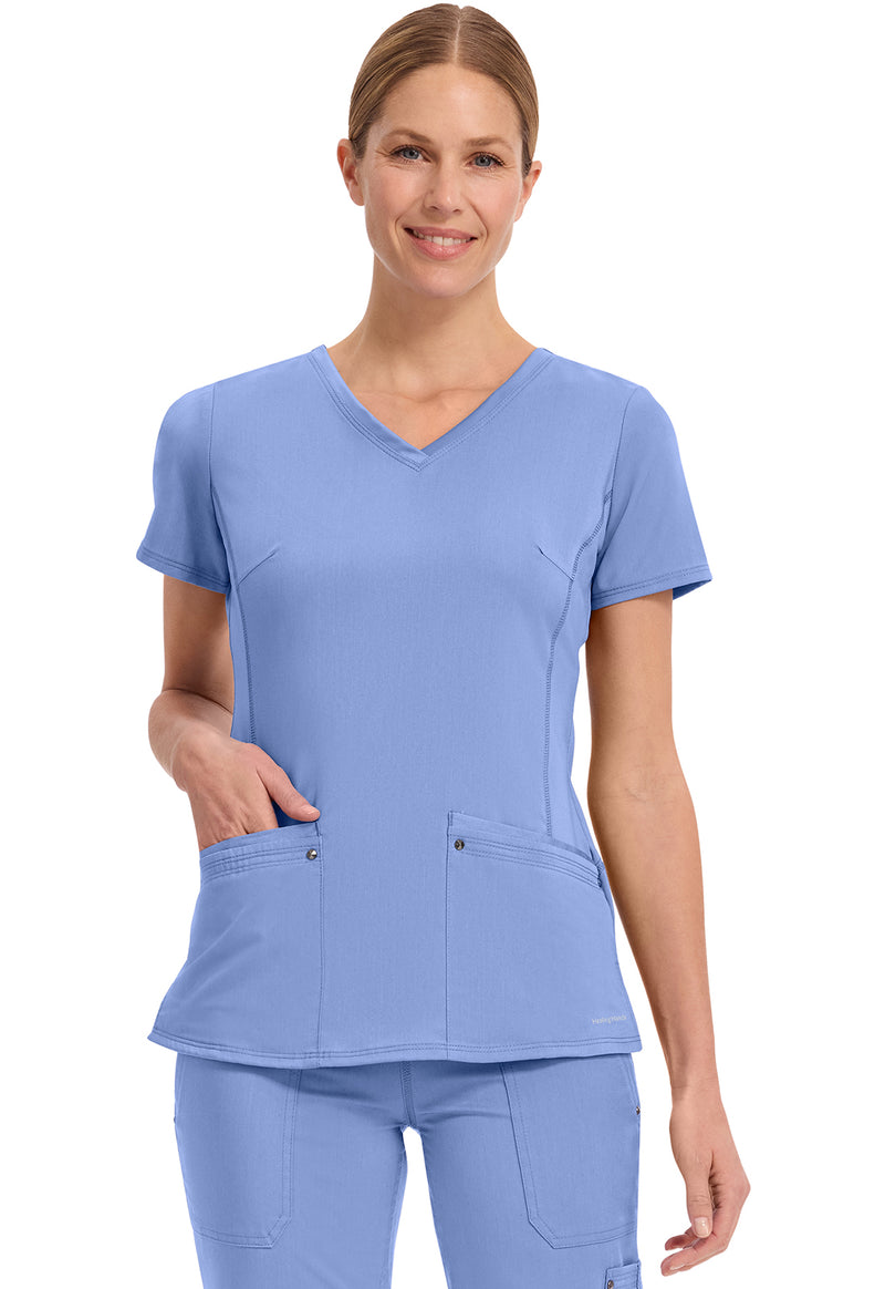 CEIL - Healing Hands Purple Label Women Scrub Top - Front View