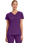 Eggplant - Healing Hands Purple Label Women Scrub Top - Front View