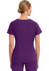 Eggplant - Healing Hands Purple Label Women Scrub Top - Back View