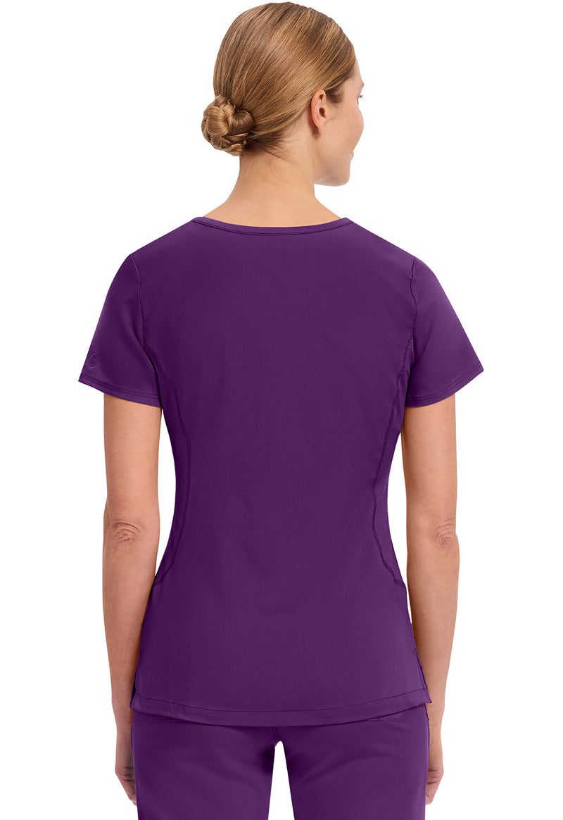 Eggplant - Healing Hands Purple Label Women Scrub Top - Back View