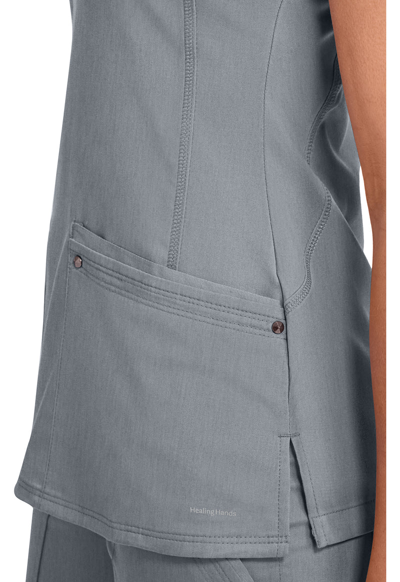 Heather Gray - Women's Juliet Scrub Top (View 2)